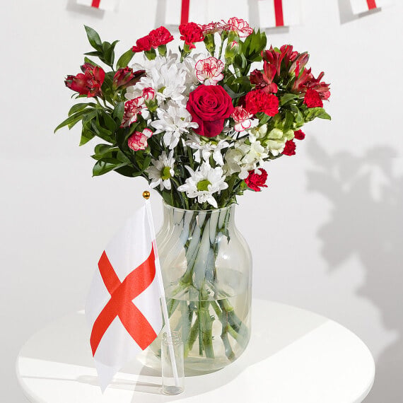 Red, White & Bloom With Flag